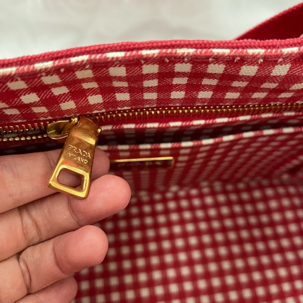 Prada Red Canvas Tote Bag - Picture 9 of 16